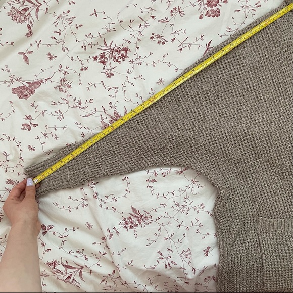 American Eagle Brown Waffle Boyfriend Cardigan - Picture 7 of 8